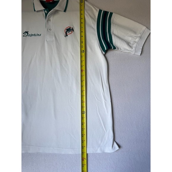 Miami Dolphins NFL Polo Shirt Men L White Short Sleeve Embroidered Logo Cotton - Picture 5 of 14